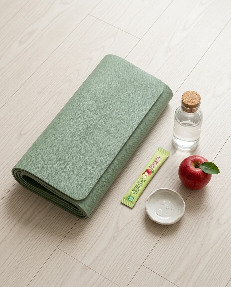Yoga mat scene with ALLBIO ACV stick.